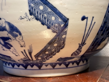 An exceptionally large Chinese blue and white bowl, Kangxi